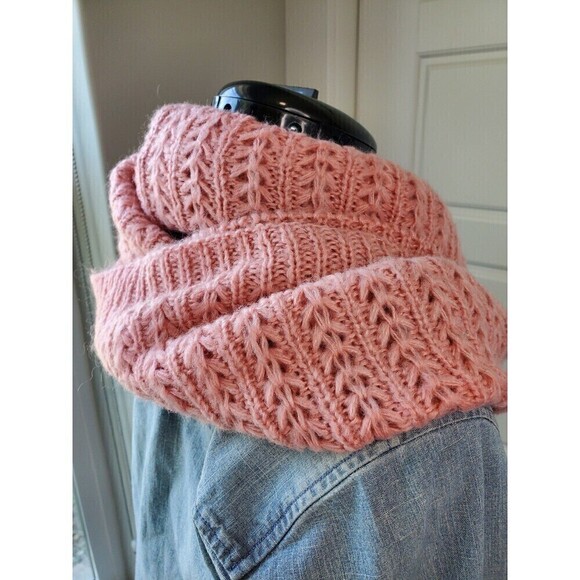 BP BRASS PLUM NORDSTROM BLUSH PINK DUSTY ROSE INFINITY SCARF WOMEN OS - Picture 5 of 11